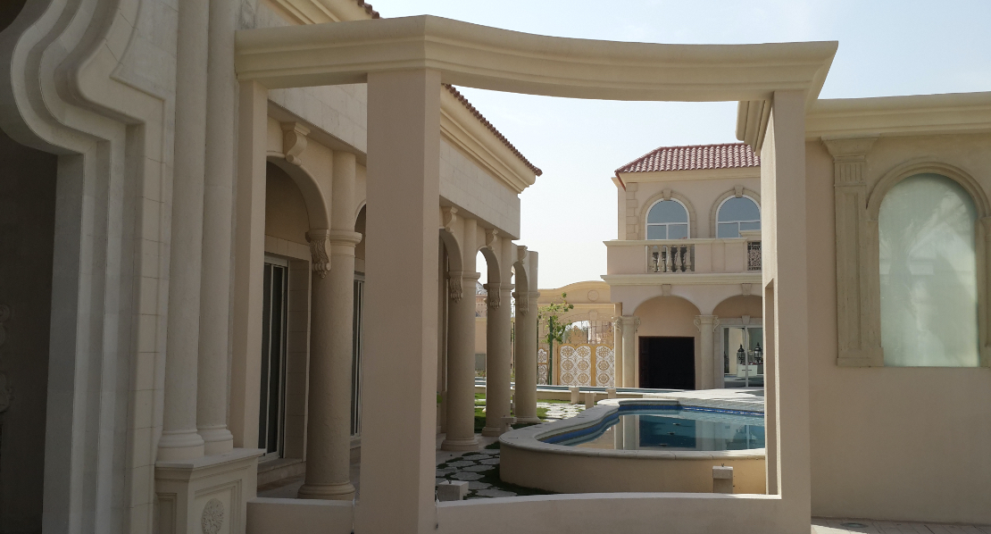 privacy glass installed in private Saudi Arabian villa