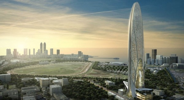 a building designed to imitate the namaste greeting gesture