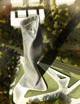 a proposed tower building in Taiwan completely powered by wind