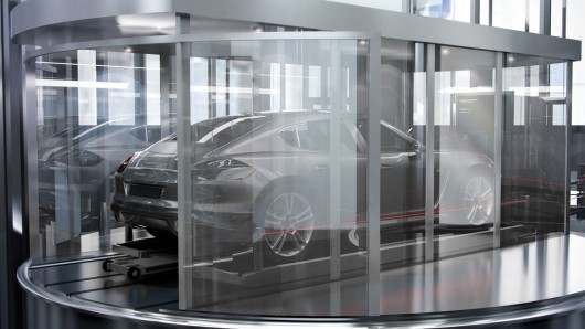 a car elevator designed for the Porsche Design Tower in Miami