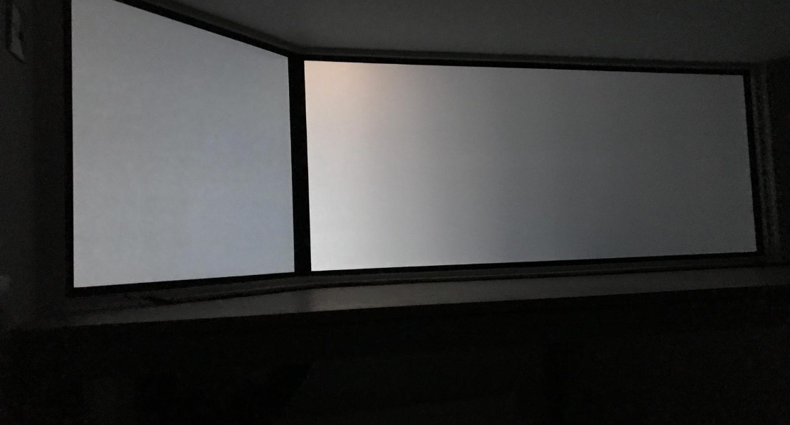 blackout glass in place in a high-end apartment