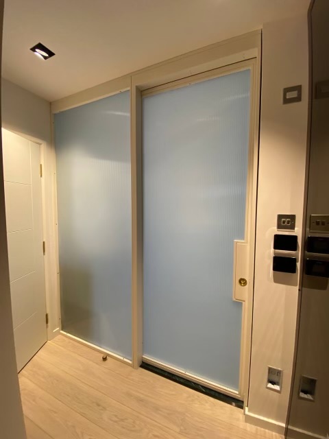 Incorporate switchable glass to sliding doors - providing privacy as needed with the flick of a switch.