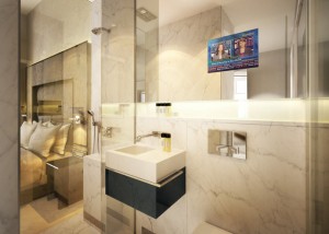 smart privacy glass bathroom at Eccleston Square Hotel London