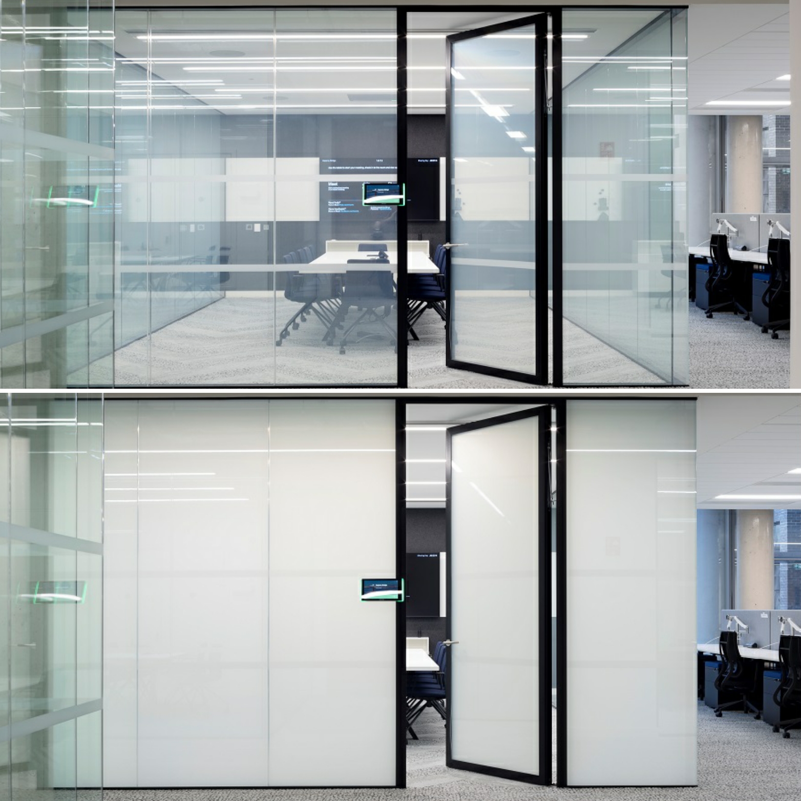 Privacy smart glass turns simple meeting rooms into multifunctional workspace for new Dublin